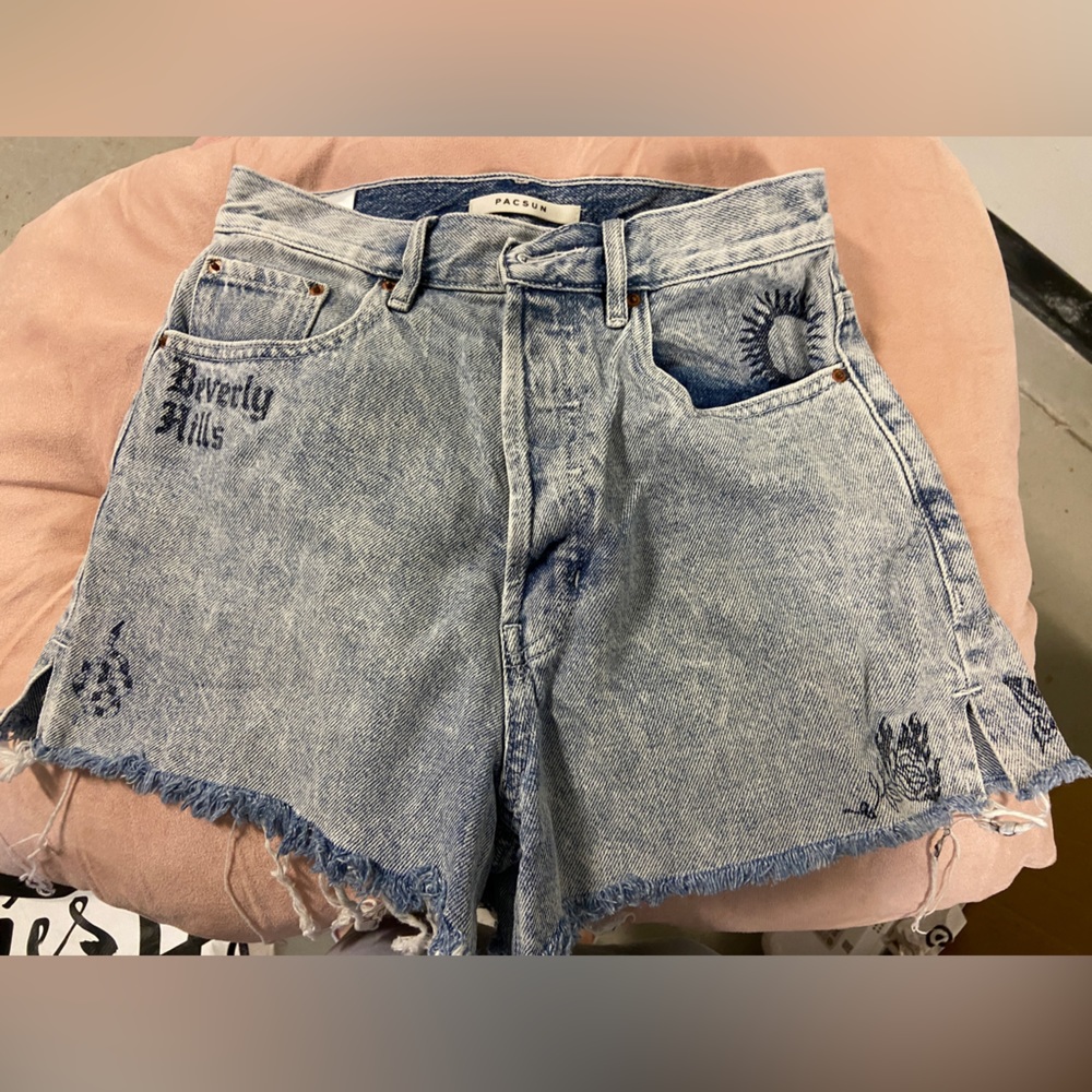 PacSun Beverly Hills Ultra High Waisted Vintage Denim Shorts